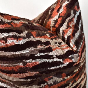 Textured chenille pillow cover • Striped cushion cover • Outdoor indoor pillow • Throw Pillow Cover • Euro sham cover • Tiger Pillow Cover
