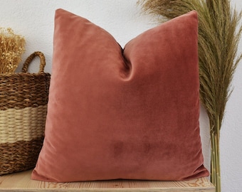 Dusty Rose Velvet Pillow Cover, Handmade Home Decor