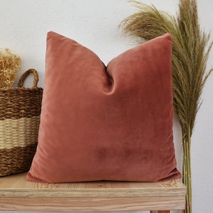 Dusty Rose Soft Velvet Pillow Cover,Solid Color Luxury Velvet Cushion,Velvet Throw Pillow for Outdoor,Bench,Sofa,Couch,Living Room,Bedroom