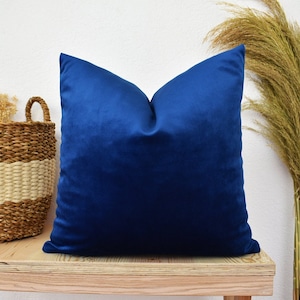 Navy Velvet Pillow Cover, Velvet Euro Sham Cover, Velvet Cushion Cover, Bohemian Pillow Cover, Farmhouse Pillow Cover, New Year's Gift