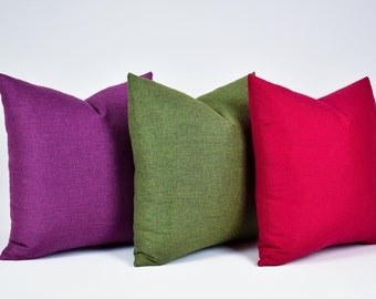 Soft Linen Throw Pillow Cover, Textured Farmhouse Cushion