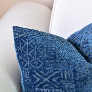 Indigo Blue Pillow, Mudcloth Throw Pillow Cover, Bohemian Cushion Cover, African Arrow Breeze Pillow Cover, Any Size, Mother&#39;s Day Gift