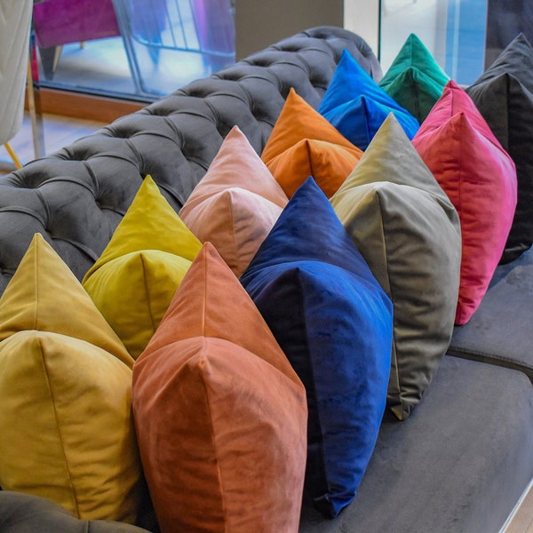 Any SİZE Any COLOR Velvet Pillows/Velvet Throw Pillow/Couches and Sofa Pillows/Soft Velvet Pillows/Living Room Pillows/Velvet Cushion Cover