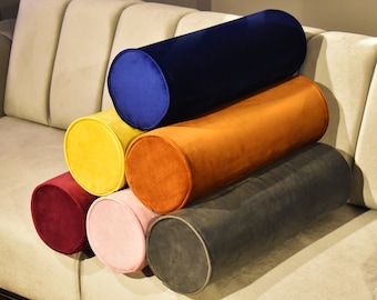 Long velvet cheap bolster pillow