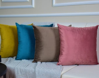 Dusty rose velvet throw pillow cover * Decorative Velvet Lumbar Pillow * Minimalist velvet couch cushion Cover * All Sizes * * Mother's  Day