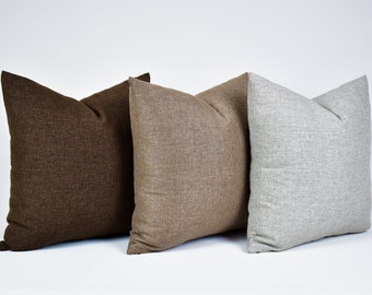 Solid Linen Throw Pillow Cover, Euro Sham, All Sizes