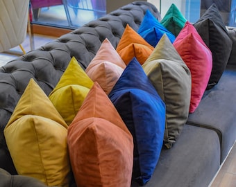 Any SİZE Any COLOR Velvet Pillows/Velvet Throw Pillow/Couches and Sofa Pillows/Soft Velvet Pillows/Living Room Pillows/Velvet Cushion Cover