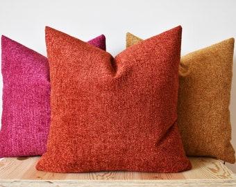 Trendy woven Chenille Linen Pillow Cover, Textured Pillow cover, Living Room Sofa and Seat Linen Cushion, Solid color throw pillow Cover