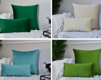 Handmade Velvet Pillow Cover • Emerald Green Euro Sham