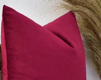 Fuchsia Velvet Pillow Cover, Handmade Sofa Cushion