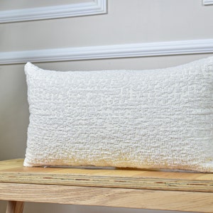 White Woven Linen Throw Pillow Cover, Soft Linen Euro Pillow Sham for Bedroom, Textured Linen Cushion Cover for Sofa, Soft Linen Pillow Case