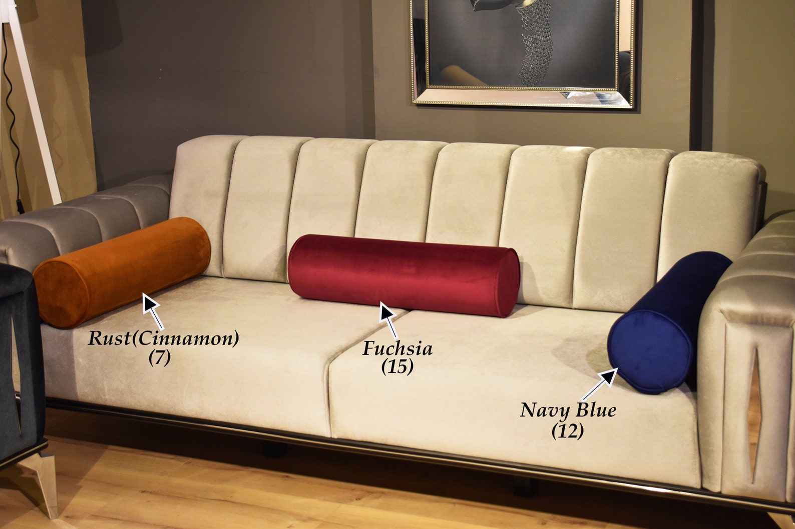 Luxury Velvet Bolster Throw Pillow Covercylindrical and Round Etsy