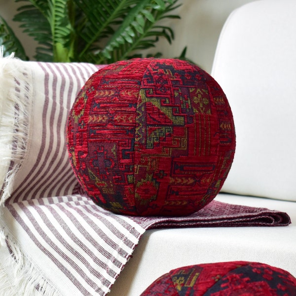 Turkish Kilim Rug Ball Pillow, Ethnic Moroccan Persian Pillow, Sphere Throw Pillow, Sofa & Couch Ball Pillow Decor, Mother's Day House Gifts