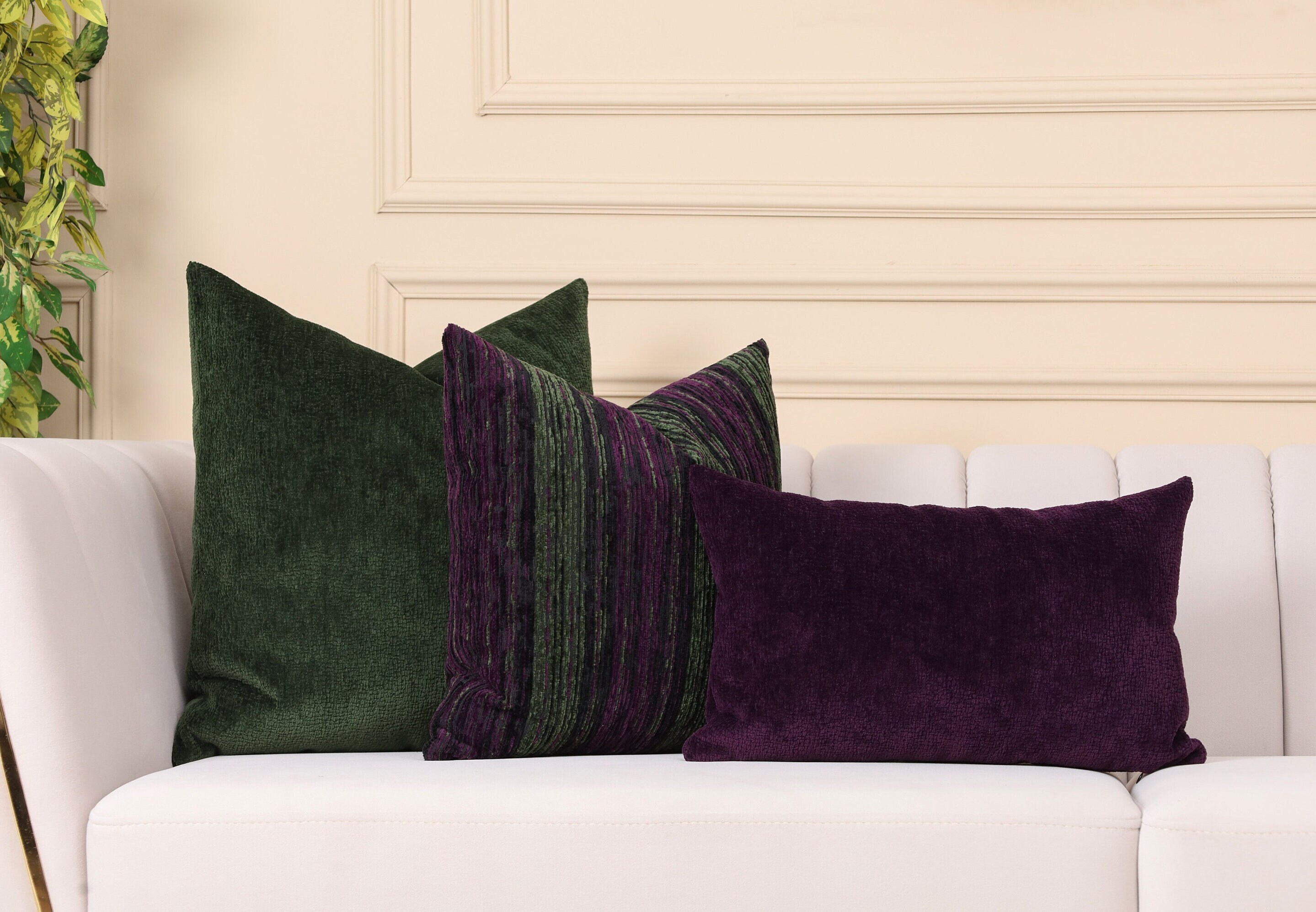 Olive Green Purple Pillow Cover Set Bohemian Designer Pillow Cover Combination Pillow Set Sofa Living Room Bedroom Christmas Gift Etsy