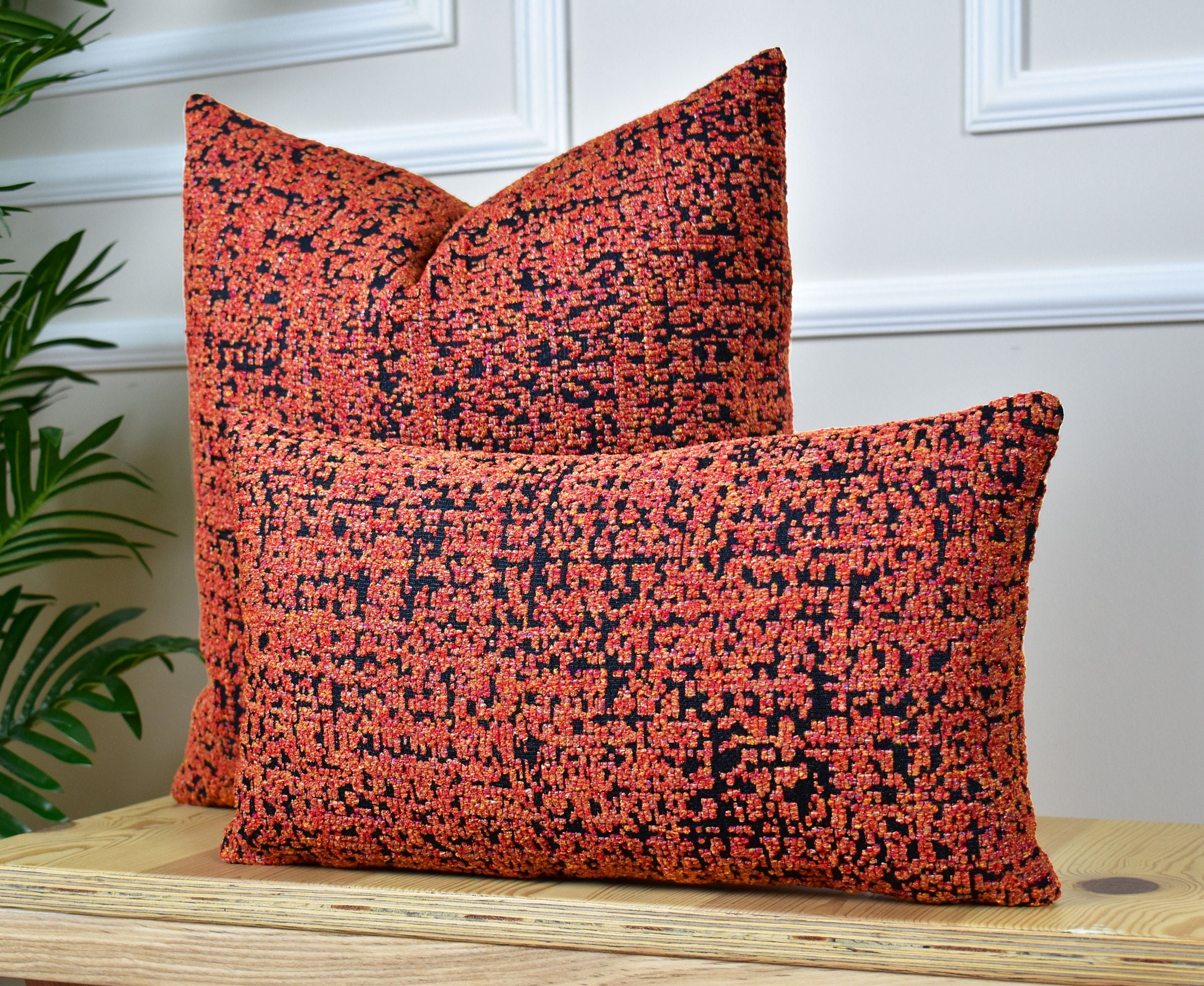 Burnt orange top euro sham