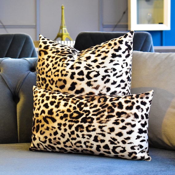 Velvet Leopard Pillow / Animal Pillow Cover / Velvet Cheetah