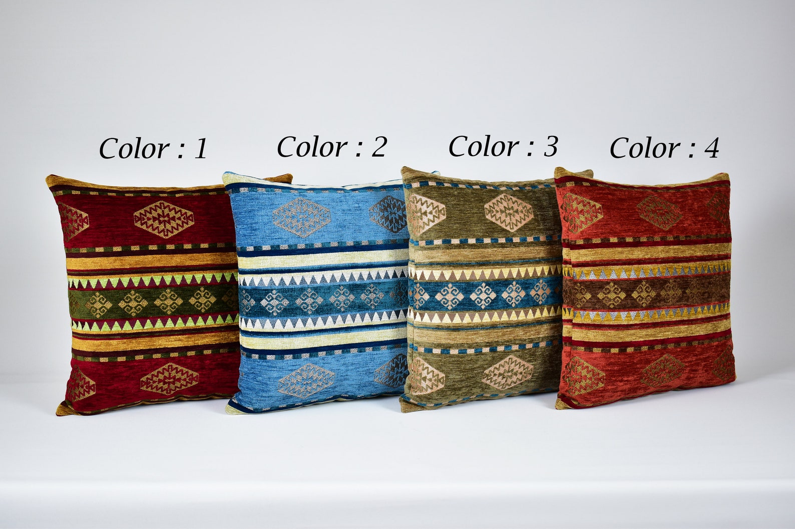 Blue Kilim Pillow Cover, Geometric Turkish Woven Lumbar Cushion - Etsy