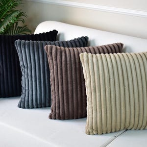 Wide Corduroy Throw Pillow Cover, Indoor Plush Corduroy Cushion Covers, Decorative Pillows, Double Sided Striped Pillow Cover, Only Cover