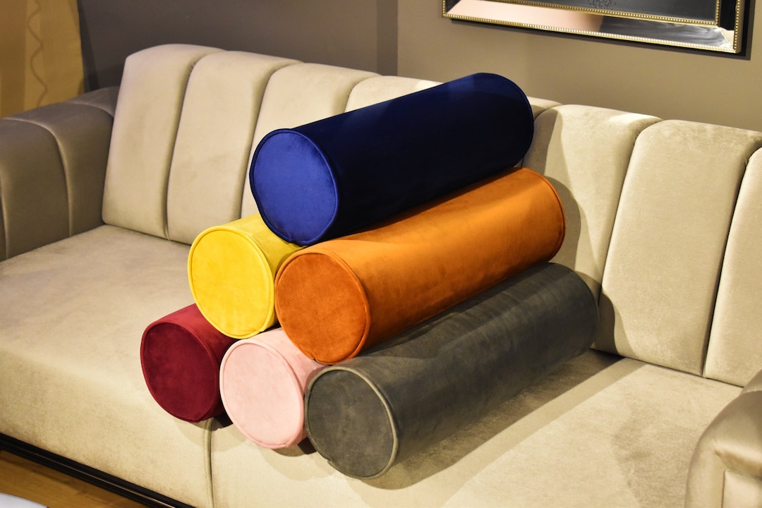 Luxury Velvet Bolster Throw Pillow Cover,cylindrical and Round Soft Velvet Neck Pillow,velvet