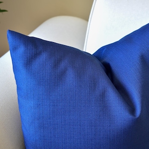 Blue Waterproof Outdoor Pillow, Garden Patio Cushion Cover, Water Resistant Outdoor Pillow, Decorative Outdoor Throw Pillow Cover, All Sizes