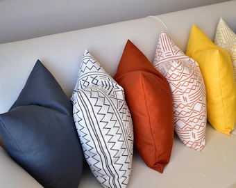 Outdoor Throw Pillow Covers, Waterproof Garden Cushions, Solid & Patterned (Insert Included)