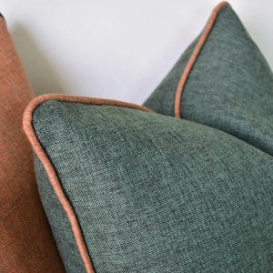 Decorative pillow, Linen throw pillow cover, Piping cushion cover, Designer durable pillow cover, Luxury linen pillowcase, All size - color