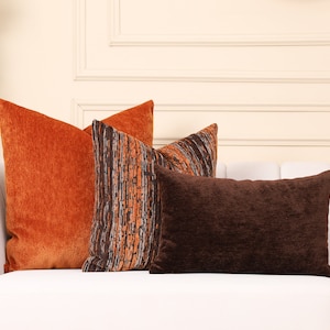 Pillow Set for Sofa and Bed, Throw Pillow Combination, 20x20 18x18 12x20 inch Pillows, Pillow Cover Combo of 3, Euro Pillow Striped Set