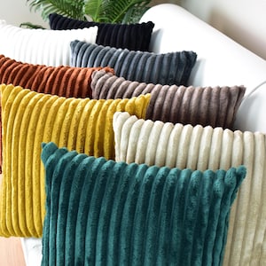 Trendy corduroy pillow cover, Throw lumbar and square pillow case, Corduroy cushion cover, Decorative indoor pillow cover, Any size options