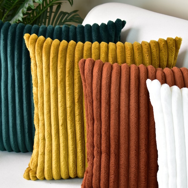Soft Corduroy Pillow Cover, Decorative Throw Cushion