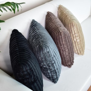 Black Corduroy Pillow Cover, Luxury Throw Pillow Cover, Extra Soft Pillow Case, Decorative Cushion Cover, Designer Corduroy Pillow Covers