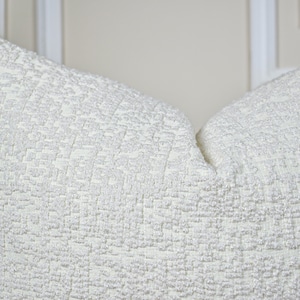 White Woven Linen Throw Pillow Cover, Soft Linen Euro Pillow Sham for Bedroom, Textured Linen Cushion Cover for Sofa, Soft Linen Pillow Case