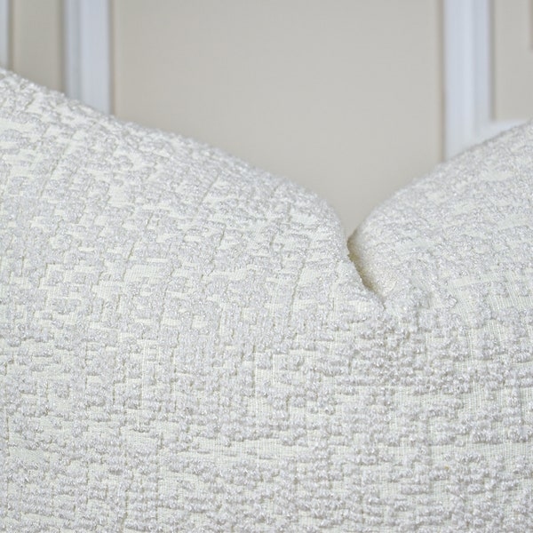 White Woven Linen Throw Pillow Cover, Soft Linen Euro Pillow Sham for Bedroom, Textured Linen Cushion Cover for Sofa, Soft Linen Pillow Case