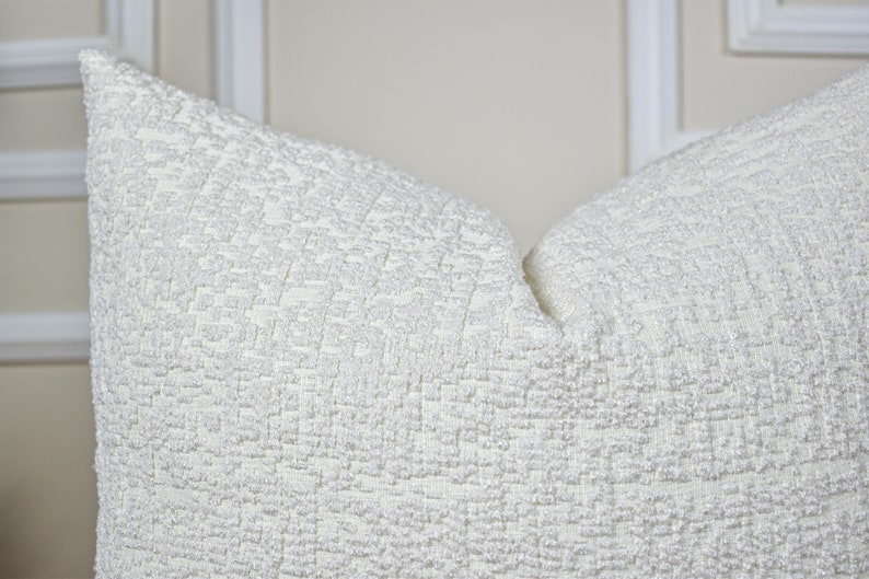 White Woven Linen Throw Pillow Cover, Soft Linen Euro Pillow Sham for Bedroom, Textured Linen Cushion Cover for Sofa, Soft Linen Pillow Case