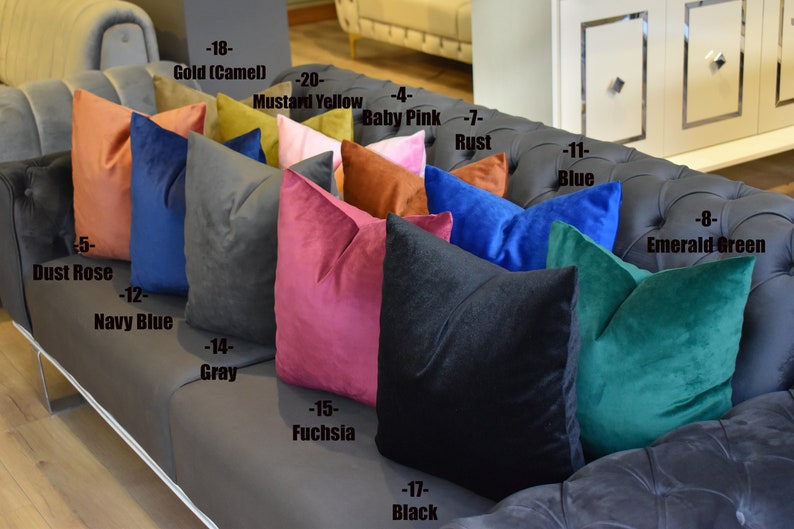 Soft Velvet Throw Pillow Cover,Luxury Velvet Cushion Cover,Living Room and Bedroom Pillow Cover,Any Size and Any Color Velvet Pillow Cover,Sofa and Couch Velvet Pillow Cover,Velvet Lumbar Throw Pillow Cover