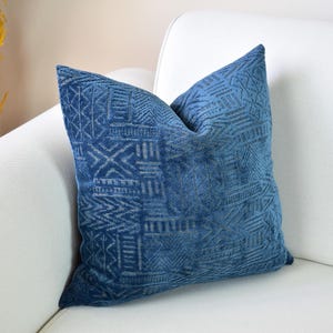 Indigo Blue Mudcloth Throw Pillow, Every Color Mudcloth Pillow Cover, Designer Luxury Mud Cloth Cushion Cover, Mother&#39;s Day Gift for Her