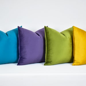 Velvet Throw Pillow Cover of All Sizes • Living Room Velvet Pillow Decor • Solid Color Velvet Cushion Cover• Velvet Pillow Cover Design Gift