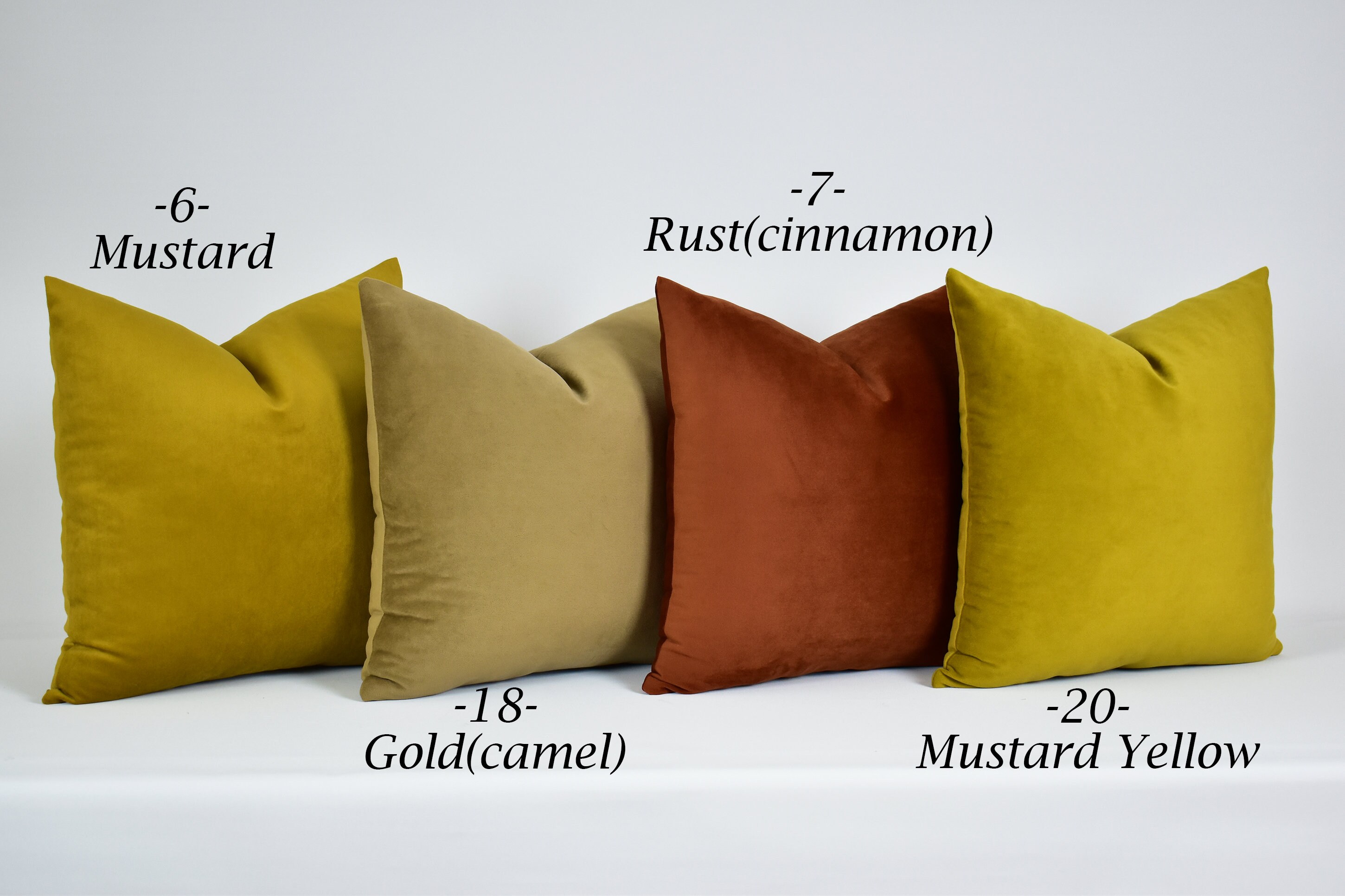 Mustard yellow velvet throw pillows sale