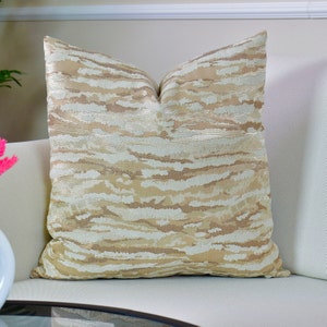 Cream-Camel throw pillow cover, Cushion for sofa, Woven striped pillow, Textured pillow cover, Desired size pillow cover, Mother&#39;s Day Gift