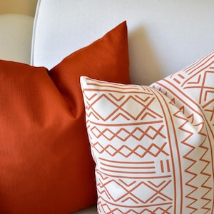 Burnt Orange Outdoor Pillow Cover: Waterproof Garden Cushion