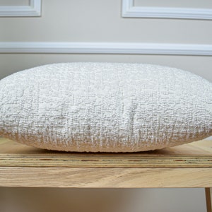White Woven Linen Throw Pillow Cover, Soft Linen Euro Pillow Sham for Bedroom, Textured Linen Cushion Cover for Sofa, Soft Linen Pillow Case