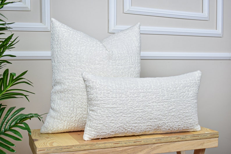White Woven Linen Throw Pillow Cover, Soft Linen Euro Pillow Sham for Bedroom, Textured Linen Cushion Cover for Sofa, Soft Linen Pillow Case