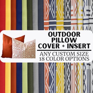 Outdoor Pillow Cover with Insert, Garden Porch Pillow, Striped Patio Pillow Design, Waterproof and Washable Outdoor Aztec Design Pillows