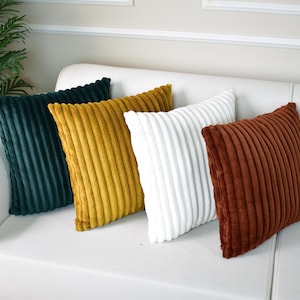 Woven Boho Corduroy Pillow Throw Pillow Cover, Decorative Corduroy Cushion Cover, Designer Corduroy Pillow Case, Mother&#39;s Day Gift for Her