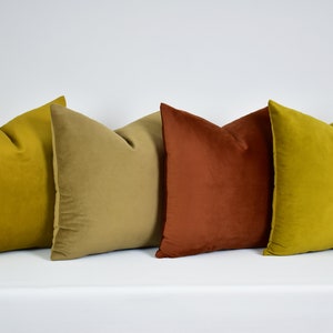 Mustard Yellow Velvet Throw Pillow Cover * Velvet Pillow Case * Velvet Euro Sham * Decorative Velvet Cushion * Luxury Velvet Pillow Case