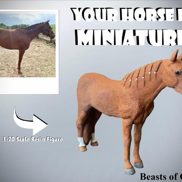 Your Horse in Miniature! Customizable Hand Painted 1:20 Resin Model Horse Figurine by Beasts of Genesis