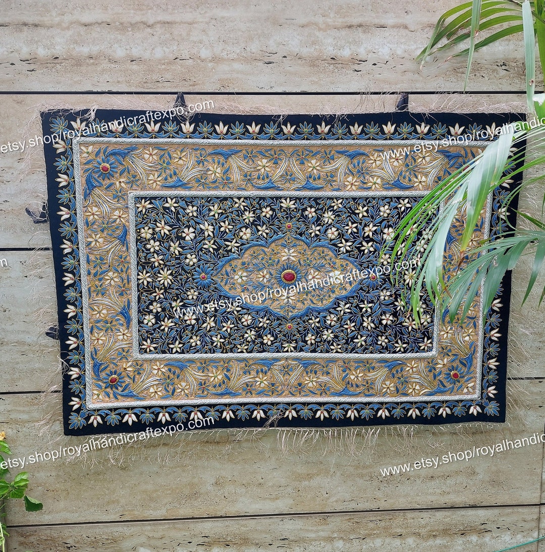 Zardozi Art/embroidery Wall Hanging/ Zardozi Jewel Carpet/ Zari Wall Rug for Decoration