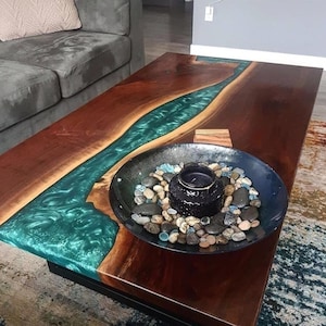 Epoxy River Dining Tabletop, Live edge Table Epoxy, Resin Epoxy Tabletop, Custom Dining Table, Dining Room Table, Epoxy Table, Kitchen Table