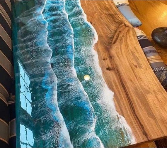 Epoxy Wooden Table Top Epoxy Dining Table Epoxy Resin River Table Kitchen Dining Wood Table Top epoxy River Table Top Etsy