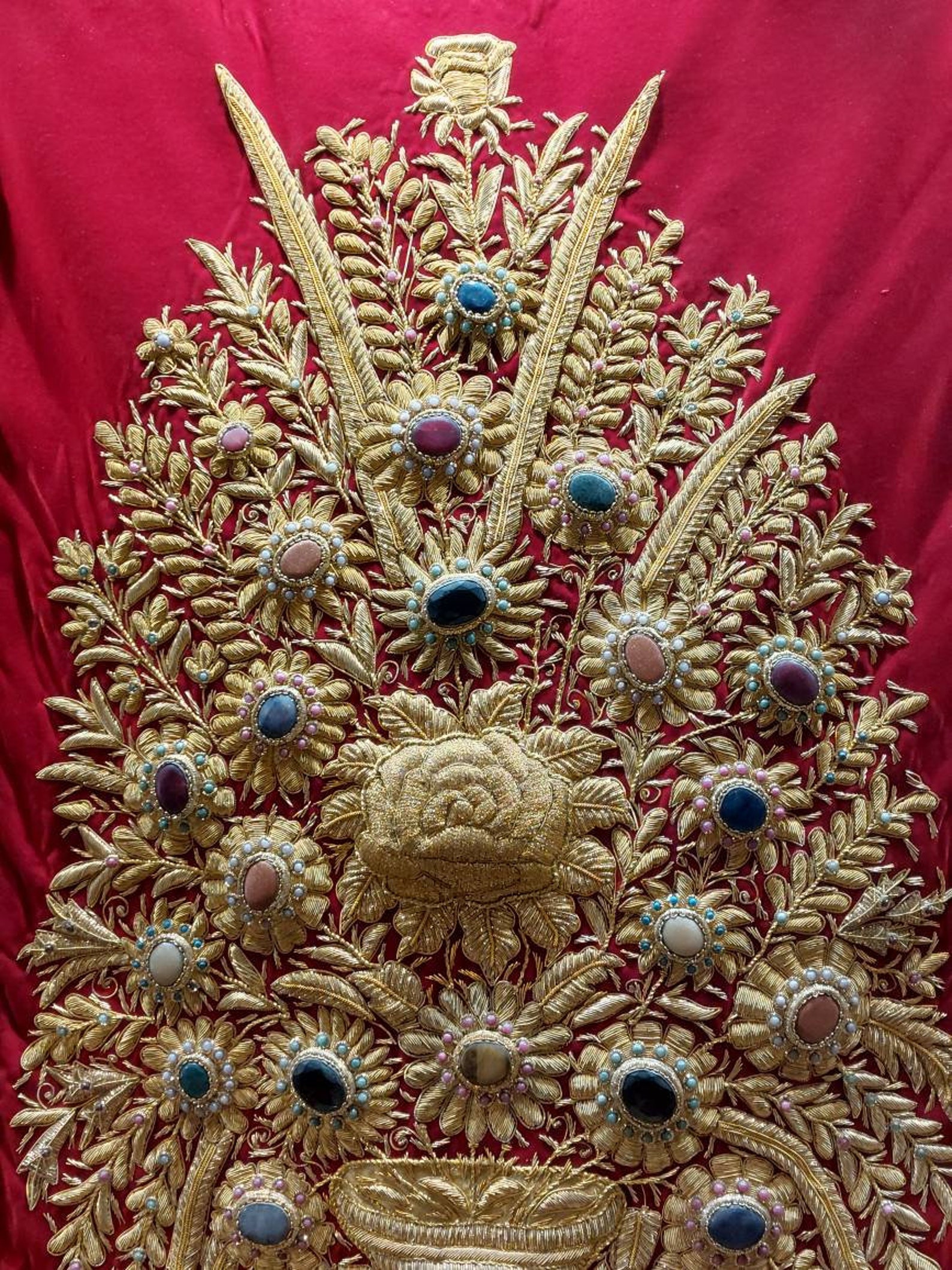 Zardozi Wall Hanging Zardozi Cluch Work Embroidery Wall Carpet Etsy