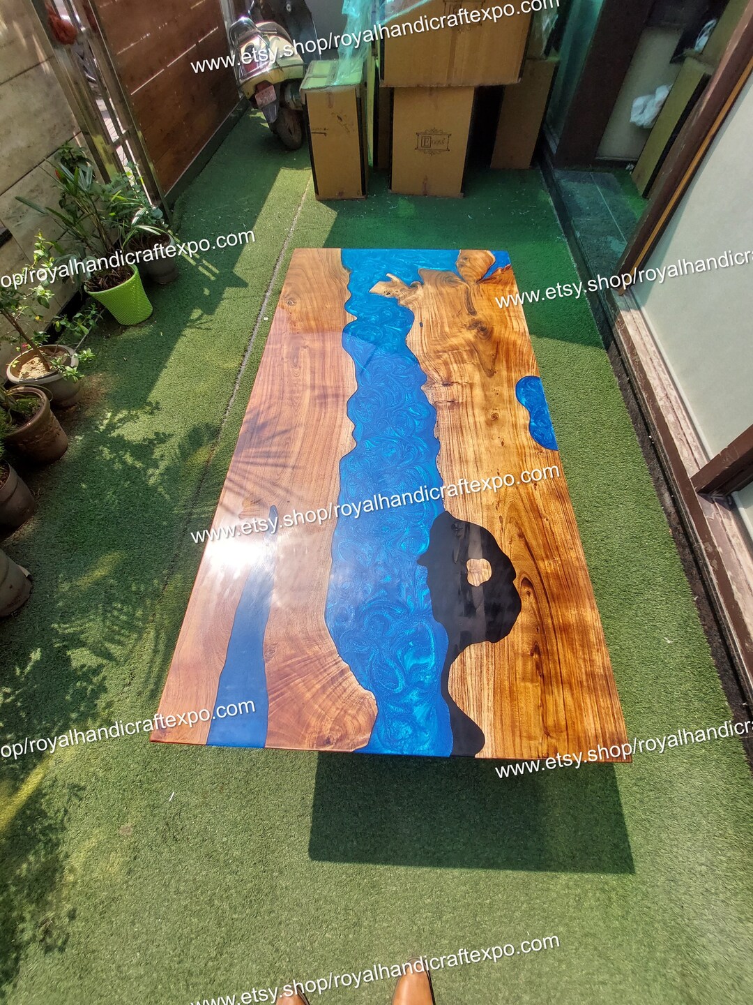 Epoxy Table Top, Center Table Epoxy Resin River Table, Natural Wood